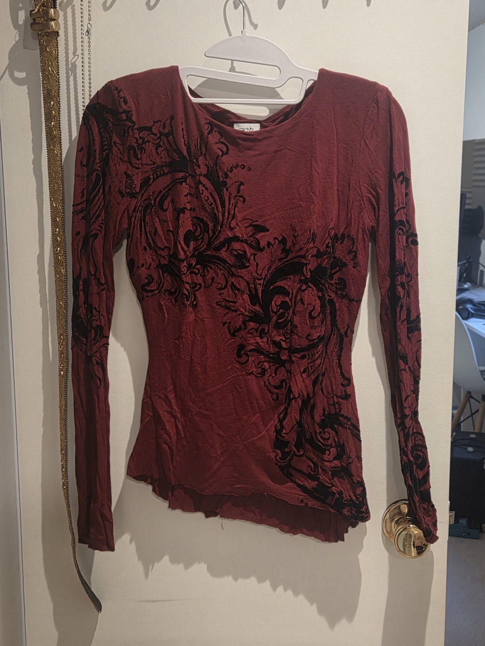 Vintage Cache Burgundy Long Sleeve Shirt